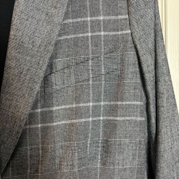 Carlisle New York Grey Black Grid Pattern Wool Blend Blazer Jacket Size 12 - Picture 8 of 12